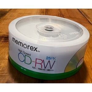 Memorex High‎ Speed CD-RW 25PK 12X 700MB 80min Rewritable Discs New